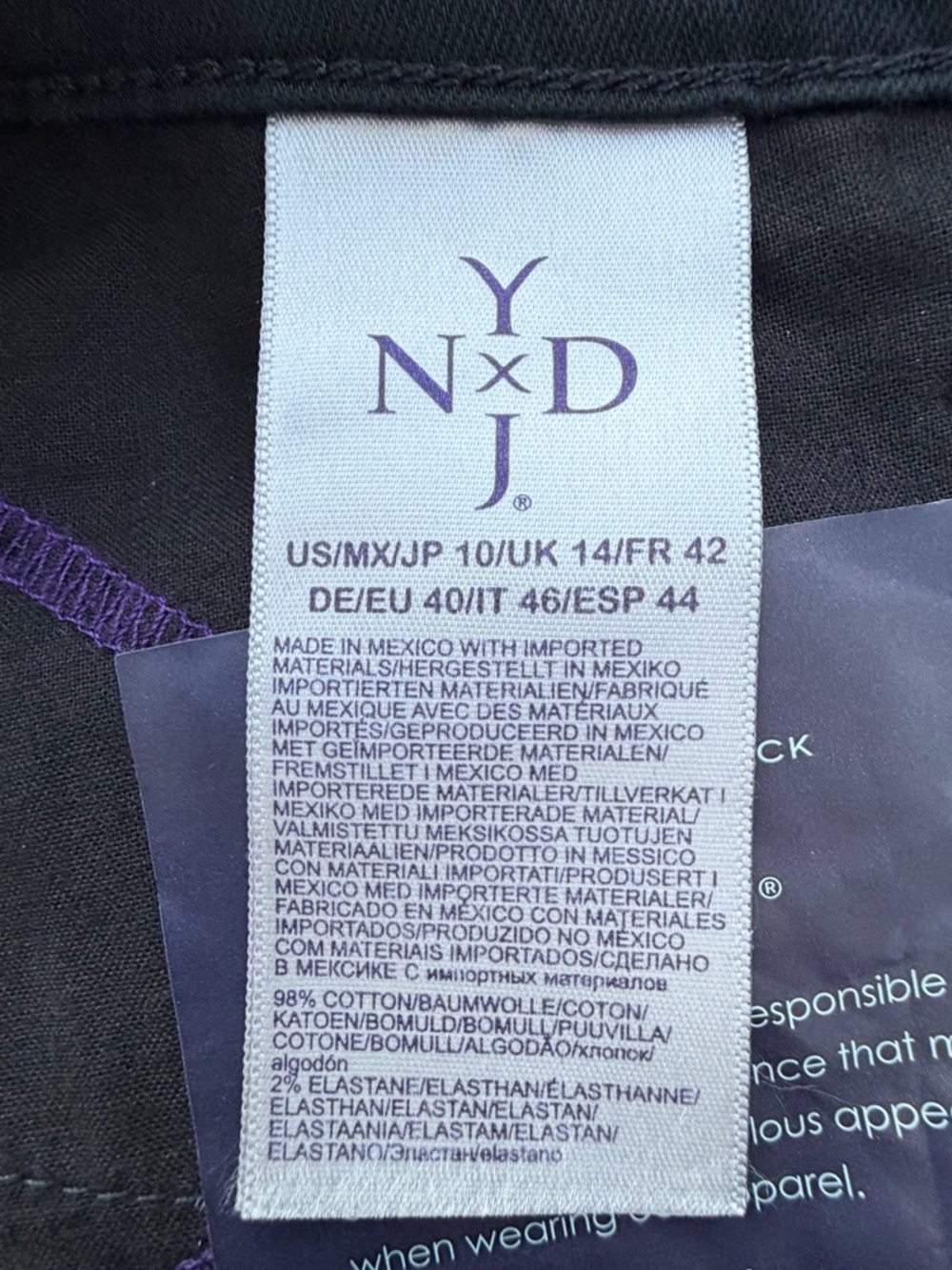 NYDJ Dayla Black Wide Cuff Capri High Rise Stretch Jeans ~ Women’s 10 - Picture 11 of 12